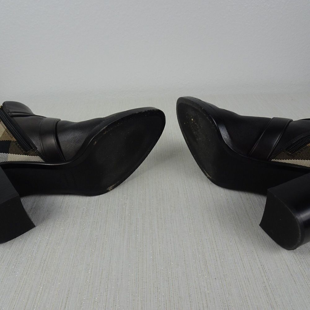 BURBERRY Women's Booties Vaughan Vintage Check & Leather Ankle Boots Heels 37 - Picture 9 of 14
